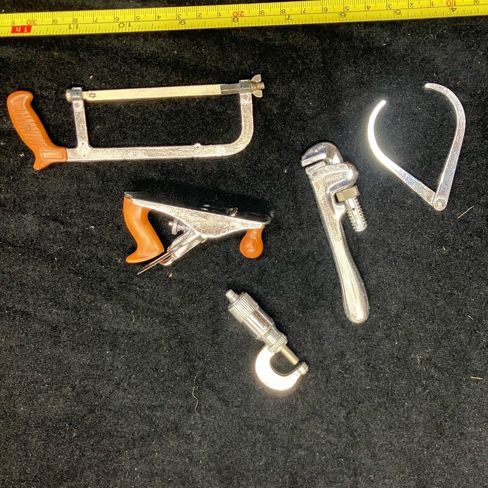 Marx toys. Silver and Brown Hand Tool Set Marx toys